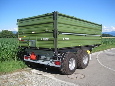 Fliegl, TDK 160 Fox, Brücke 500x232/222cm (konisch), GG 16T, Tandem Dreiseitenkipper