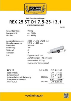 Autoanhänger Stema REX 25