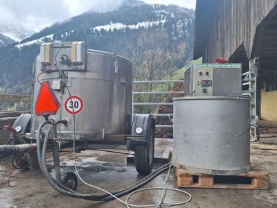 Milchtank 480l fahrbar, mit Kühlanlage