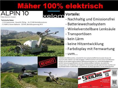 Mäher Xelom Alpin10, 100% elektrisch