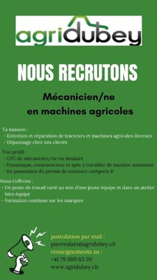 Recrutons mécanicien/ne