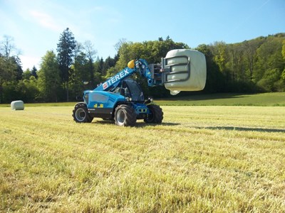 Teleskoplader Ballenzange Terex Ballengreifer Siloballenzange Hoflader Frontlader Kompaktlader