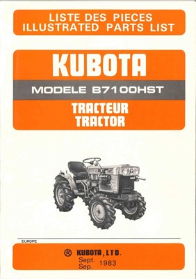 Kubota, B7100 HST Ersatzteilliste E/F