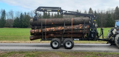 Forstanhänger 14T mit 7.80m Kran Forstkran